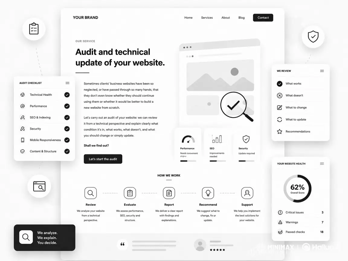 Servicio: Auditoría y actualización técnica de tu web